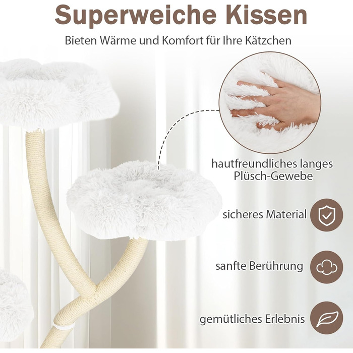 Дерев'яний кігтеточка для котів COSTWAY 165 см з 4 лежаками, гніздом та сизалевими стовпами. Міцний кігтеточка-вежа для котів з металевим каркасом. Меблі для котів з гніздом.