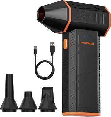 Електричний бездротовий пилосос WOLFBOX MF50 - 110000 обертів, 3-ступенева регулювання, для дому, авто, комп'ютера та авто