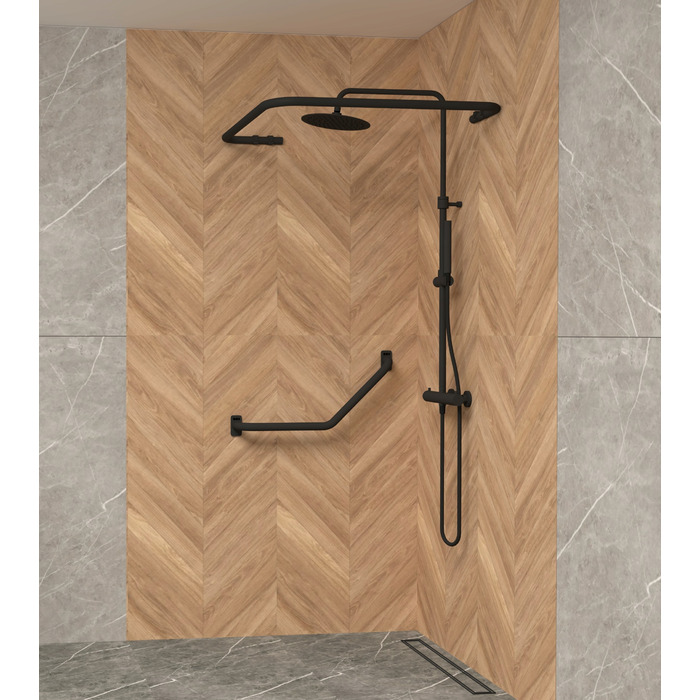 Кутовий штанга для душу Sasko 100-100 x 25 мм, чорна