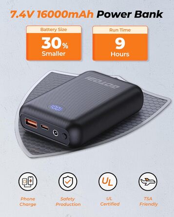 Жіночі грілки Heizwete з акумулятором 16000mAh 7,4V - 9 зон нагріву, 3 температурні режими, для активного відпочинку (сірий, S)