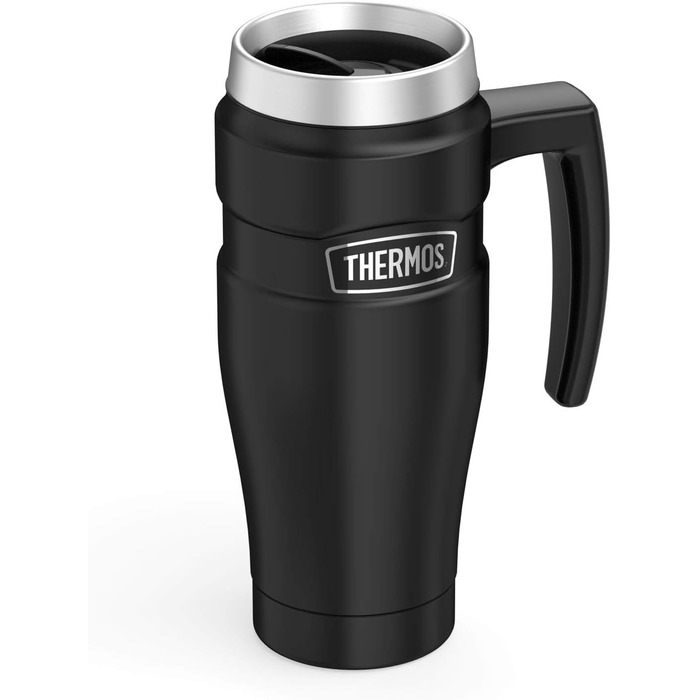 Термос König Travel Mug з нержавіючої сталі - Матовий Чорний (470 мл)