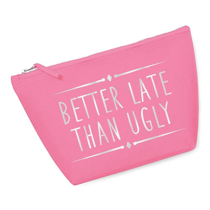 Косметичка RaketeBerlin 'Better late than ugly', 100% бавовна, розмір M, металевий замок, різні кольори