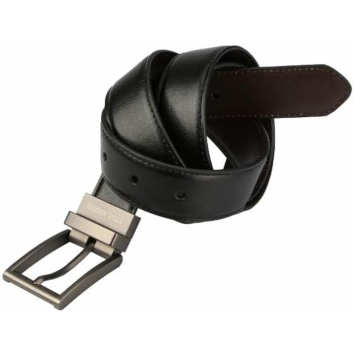 Чоловічий шкіряний ремінь Steve Madden чорного/коричневого кольору (Brüniert) (42, чорний/коричневий (гладкий))