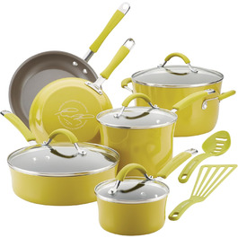 Набір посуду Rachael Ray Cucina Nonstick, 12 предметів, лавандовий (лайм)