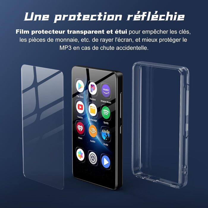 MP3 плеєр 160GB з Bluetooth, Wi-Fi, Android 13.0 та Spotify - чорний