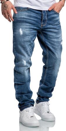 Чоловічі джинси Regular Straight Fit Denim Hose R7998 Hellblau (34W/34L) - Потертості