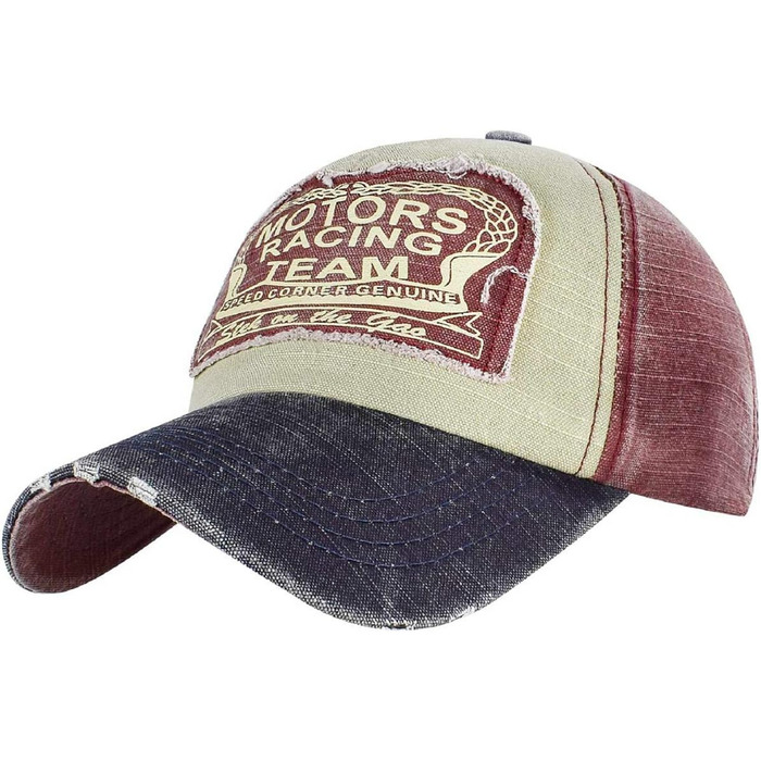 Кепка бейсболка Tuopuda Retro Vintage з регулюванням, унісекс, для мотоциклів, водіння, літня, морського кольору та червона