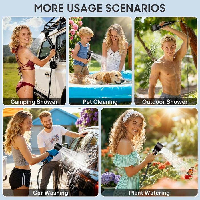 Електрична надувна душова кабіна для кемпінгу MIAOKE 7800mAh з цифровим дисплеєм та регулюванням температури