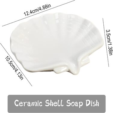 Керамічна мильниця з піддоном CHENKEE, 1 шт. Біла мильниця для душу, ванни, кухні, мийки