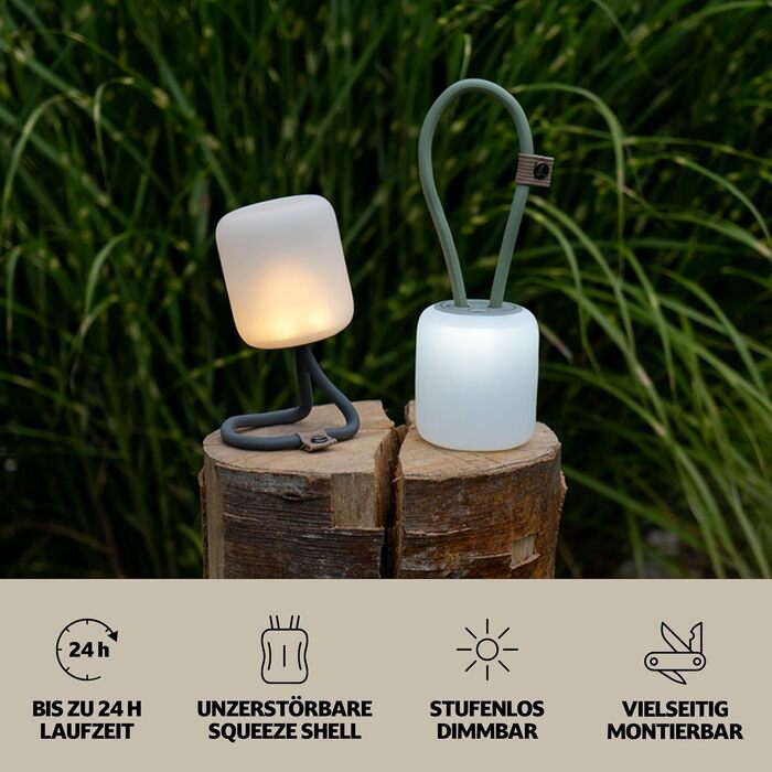 Campo Libre.® LENI I Camping Lamp I flexible Outdoor Lamp for Hanging, Standing, and Mounting I dimmable Camping Light I rechargeable I Balcony Lamp, Camping Light, Outdoor Table Lamp