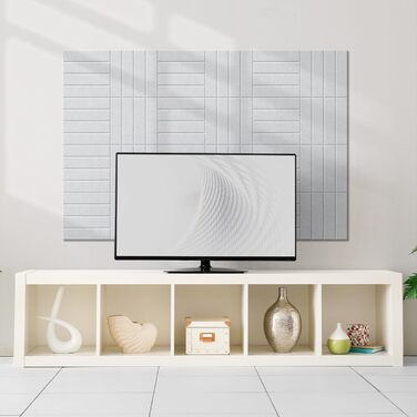 Акустичні панелі Vieshful самоклеючі від шуму з фетру, 30x30x1 см, білі (10 шт) — звукопоглинаючі плити для стін, студії, дому та офісу