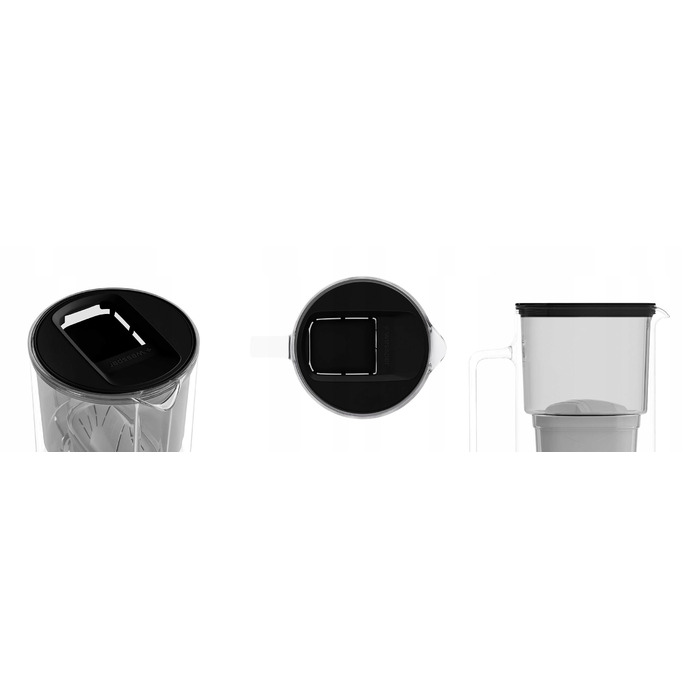 Скляний фільтр-віддільник для води Wessper D2 BOROSILICATE 3л, чорний + 8 фільтрів у комплекті