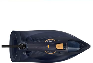 Philips Azur 7000 Series Steam Iron - 3000W, 55 g/min Continuous Steam, 250 g Steam Boost, Vertical Steam, SteamGlide Elite Soleplate, Dark Blue/Yellow (DST7060/20) 250 g Steam Boost 55 g continuous steam Dark Blue