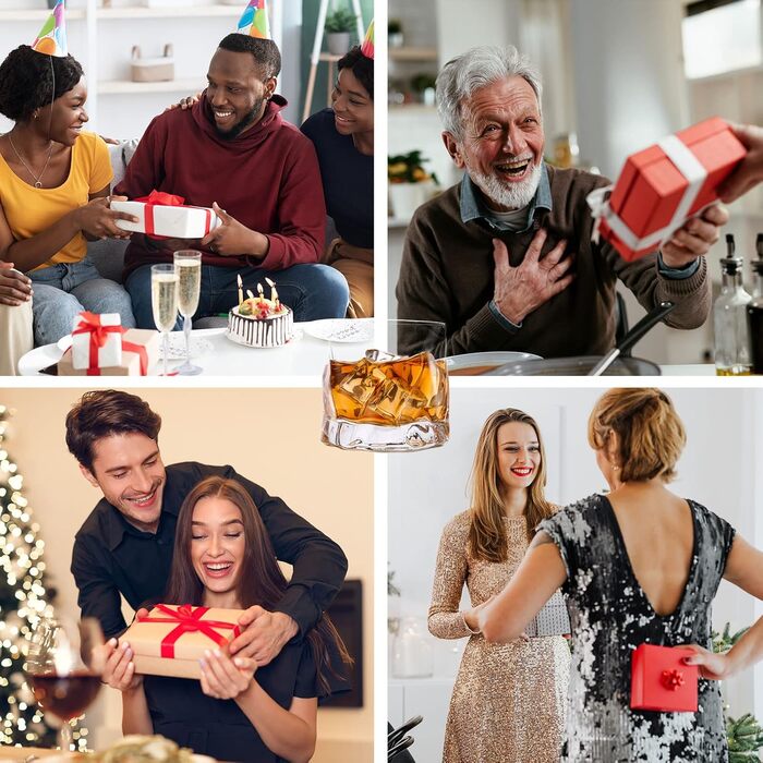 Набір склянок для віскі з нерівними гранями, 6 шт. Об'єм 250 мл. Стильні келихи для скотчу, бурбону, рому. Ідеальний подарунок для тата, чоловіка, друзів. Прозорі скляні келихи для бару.