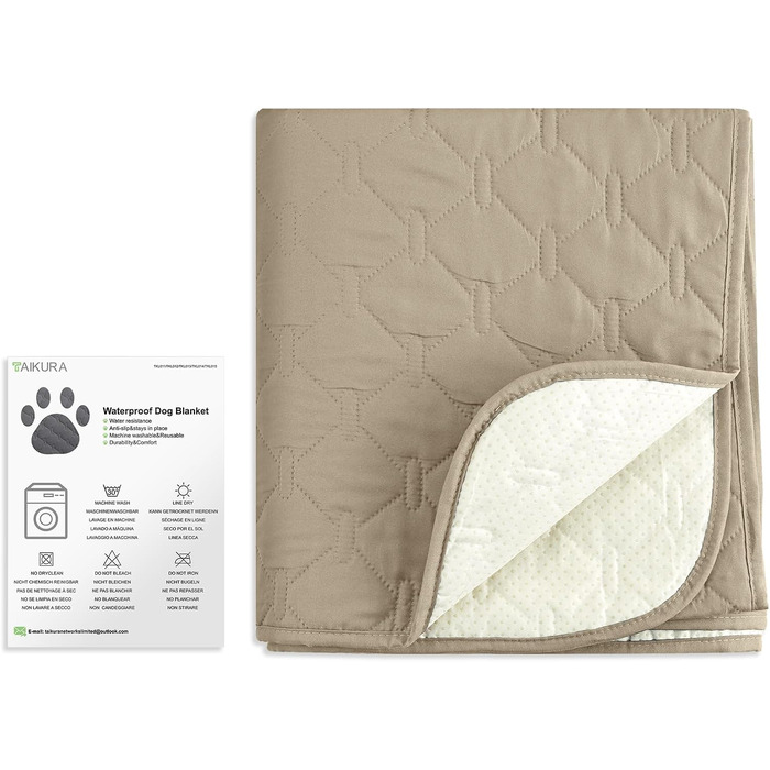 Водонепроникний килимок для собак, килимок для котів, антиковзкий, міцний, для захисту дивану, ліжка, автокрісла, можна прати в пральній машині (172 x 208 см, Хакі, M (137x208 см))