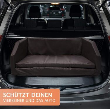 Преміум лежанка для собак Mayaadi-Home - 100 x 70 x 38 см | Лежанка для собак в авто | Лежанка в багажник з захисним покривалом | Чорно-біла, розмір M (100x70x38 см)