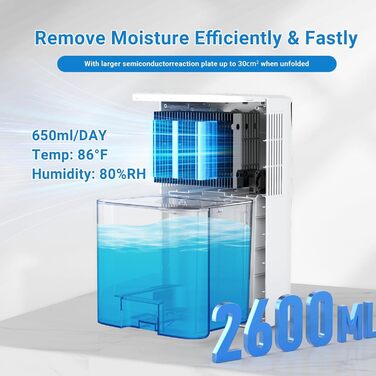 Зволожувач повітря 2600 мл з нічним підсвічуванням, тихий, для спальні, ванної кімнати, шафи та гардеробу