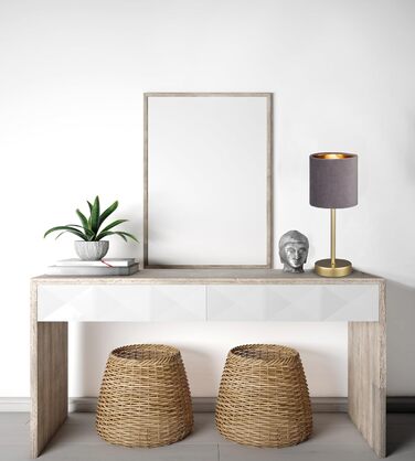 Торшер Fischer & Honsel Aura: класичний дизайн, золото, м'ятний, тканинний плафон, висота 34 см