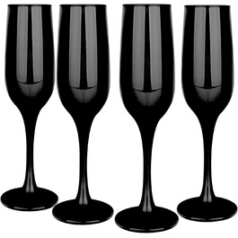 Набір келихів для шампанського, шампанського та просекко Glasmark Krosno, 6 шт, 200 мл, чорний