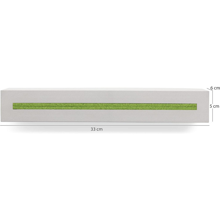 Buchenbusch urban design key board with concrete shelf 'light edition' 33x6x5 cm, key board wall, key storage hallway, (Light Green)