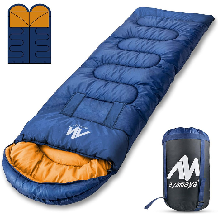 Спальний мішок Outdoor Deckenschlafsack Koppelbar, 5-15°C, 220x80 см, для дорослих, для кемпінгу, трекінгу, риболовлі та подорожей, водонепроникний, ліва блискавка