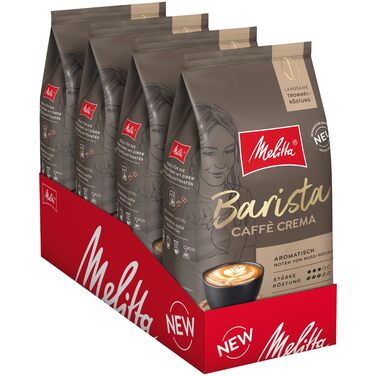Кава в зернах Melitta Barista Caffè Crema, міцність 3/5, 1 кг (набір 4 упаковки)