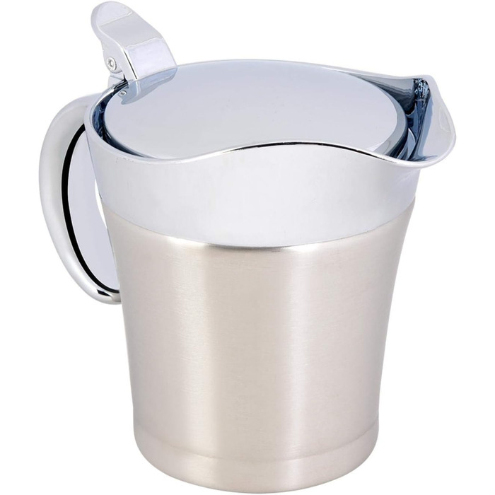 450 ML / 750 ML 304 Stainless Steel Thermosoße Pot Double-Walled Insulated Saucepan Serving Pot Bucket for Juice Tomato Sauce Kitchen Supplies (450ML)