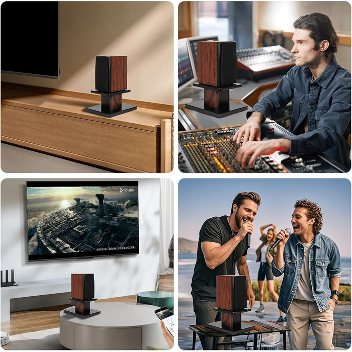 Підставки для акустики OUUTMEE 60 см (24 дюйми) з дерева – міцні підставки Hi-Fi для домашнього кіно, універсальні підставки для акустичних систем з можливістю засипання піском (2 шт.)