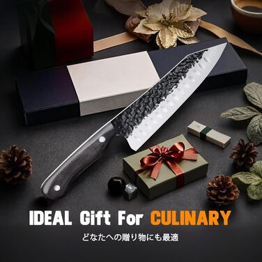 Ніж Santoku Purple Dragon Professional 10 см - сталевий ніж для м'яса та овочів з ергономічною ручкою