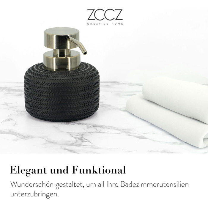 Набір аксесуарів для ванної кімнати ZCCZ, 4 шт. Чорний: мильниця, тримач для зубних щіток, стаканчик, мильниця. Організатор для раковини