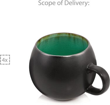 Набір чашок для еспресо Sänger Palm Beach (8 шт.) з блюдцями, 80 мл, кераміка, сучасний дизайн, PREMIUM COLLECTION