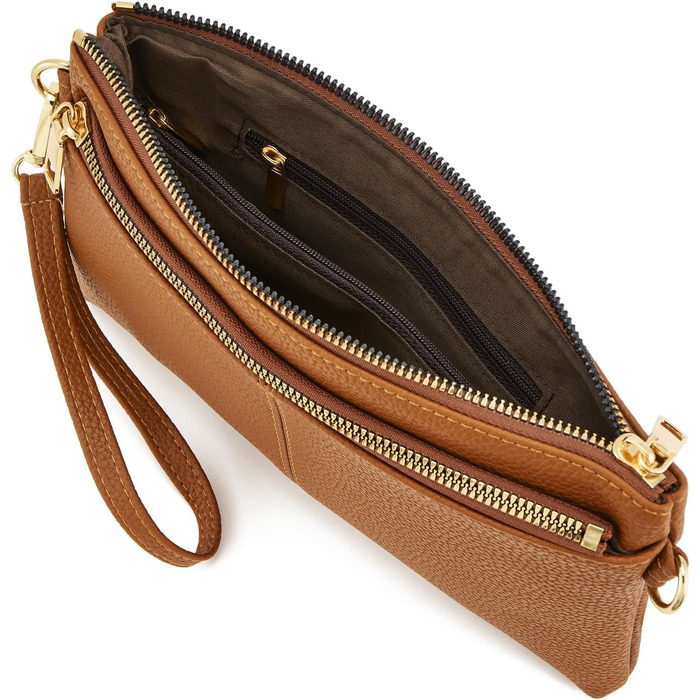 Сумка жіноча через плече зі шкіри, коричнева - кросбоді, багатофункціональна, сучасна