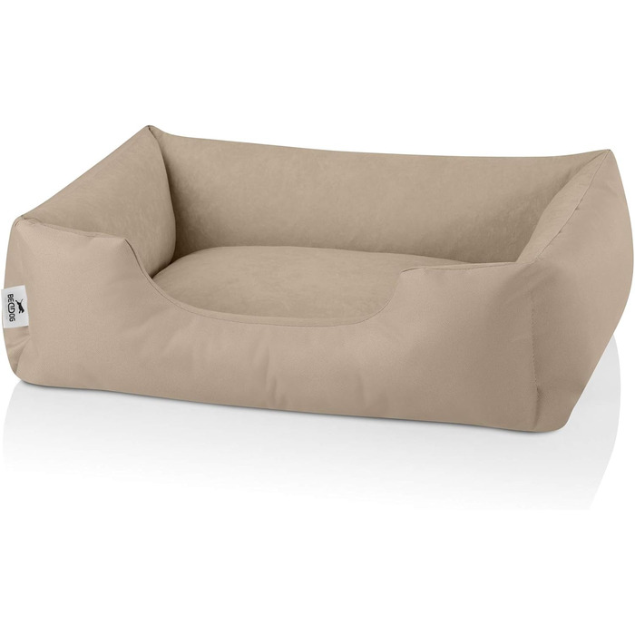 Лягушкове ліжко для собак BedDog Zara, м'яке ліжко-кошик для маленьких собак, знімний та пральний чохол, колір пісок (NAMIB-SAND), 70x55x18 см