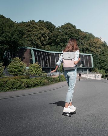 Жіночий рюкзак Ela Mo - Daypack: стильний та функціональний. Рюкзак для ноутбука, антикрадійний, для школи, університету, роботи (Rose on Rocks)