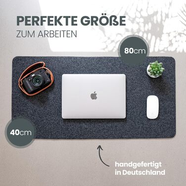 Килимок для столу повстяний 80x40 см Easy and Green® (Німеччина) - мишка, офіс, еко-фетр, сірий