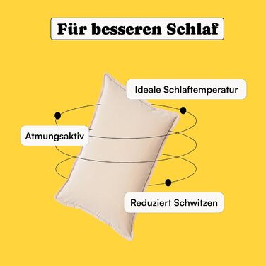 Комплект наволочок Seralino Bio Feinbiber 80x80 см бежевий/тауpe, 2 шт. – 100% органічний фланель, м’які, дихаючі, на блискавці, сертифікат Oeko-Tex