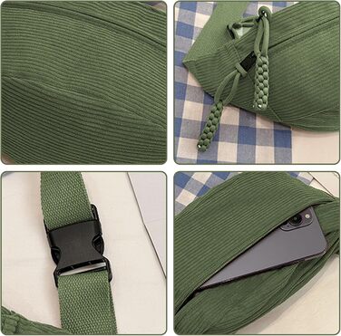 Чоловіча/Жіноча поясна сумка Cordura, унісекс, зелена, з регульованим ремінцем