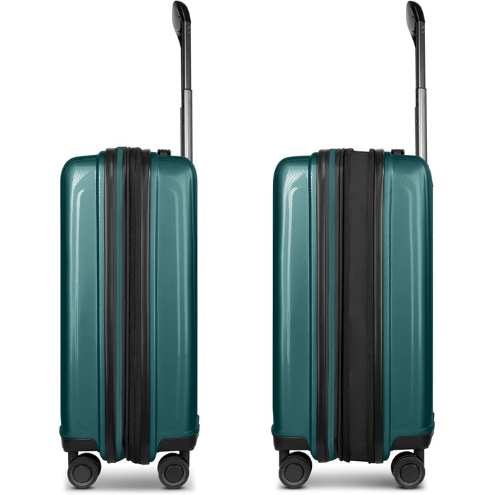 REDOLZ Trolley великий, жорсткий, 52x34x77 см, розширюється до 140 л, 4.4 кг, Pearl-green Metallic, ручна поклажа