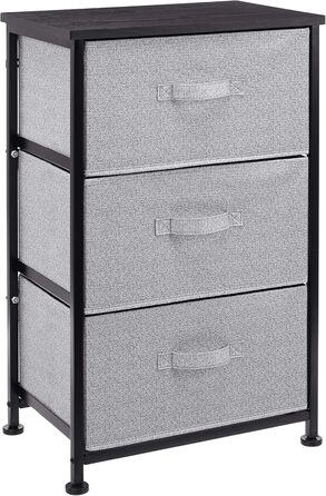 Amazon Basics - Closet Storage Organizer with 3 Fabric Drawers, Black