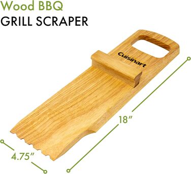 Cuisinart CCB-100 Grill Cleaning Brush with 3 Bristles (BBQ Wood Scraper Grill Cleaning)