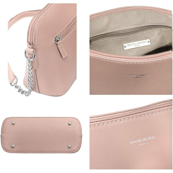 Сумка жіноча David Jones через плече рожева: кросбоді, клатч, вечірня, повсякденна, зі шкіри PU, на ланцюжку