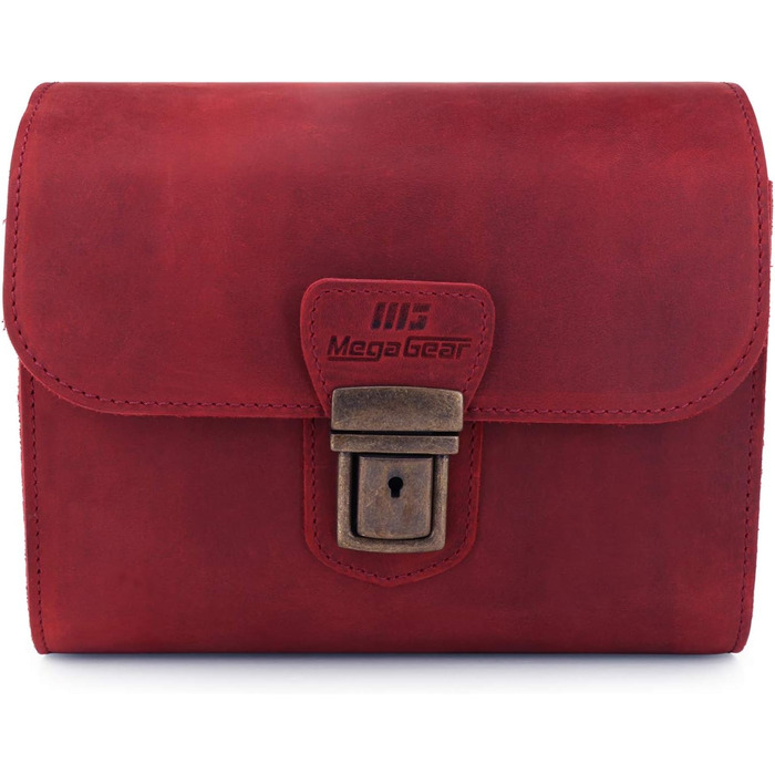 Чохол для камери MegaGear Pebble з натуральної шкіри для беззеркальних, моментальних та DSLR камер (Бургунді)