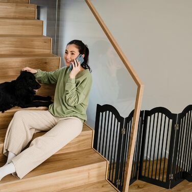 Захисне ворота Relaxdays, розкладне, 70 x 205,5 см, 2 ніжки, для собак та котів, чорний