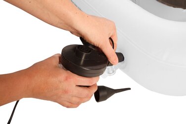 Надувне дитяче ліжко Shrunks® для подорожей з захистом від падіння - м'яка повітряна матрац для подорожей, ночівлі, кемпінгу - біло-коричневе ліжко-приліжко в готелях або вдома 152 x 94cm (Family)