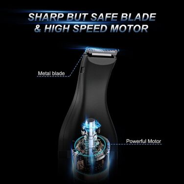 Триммер для собак Oneisall з подвійними лезами, 2 швидкості, для догляду за лапами, очима, вухами, обличчям та тілом (білий/чорний)