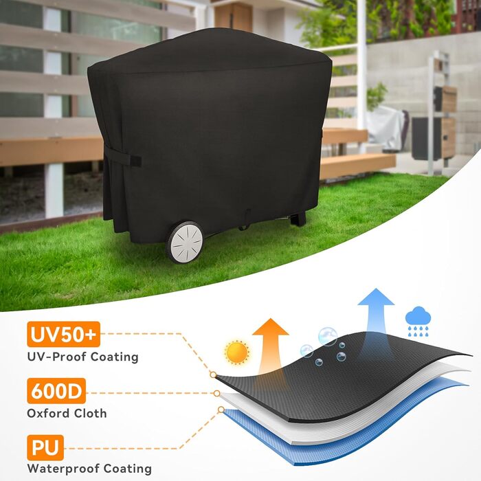 Чохол для гриля Onlyfire для Weber Q 2000/3000, водонепроникний, 600D, захисна накривка для газового гриля, стійка до погодних умов