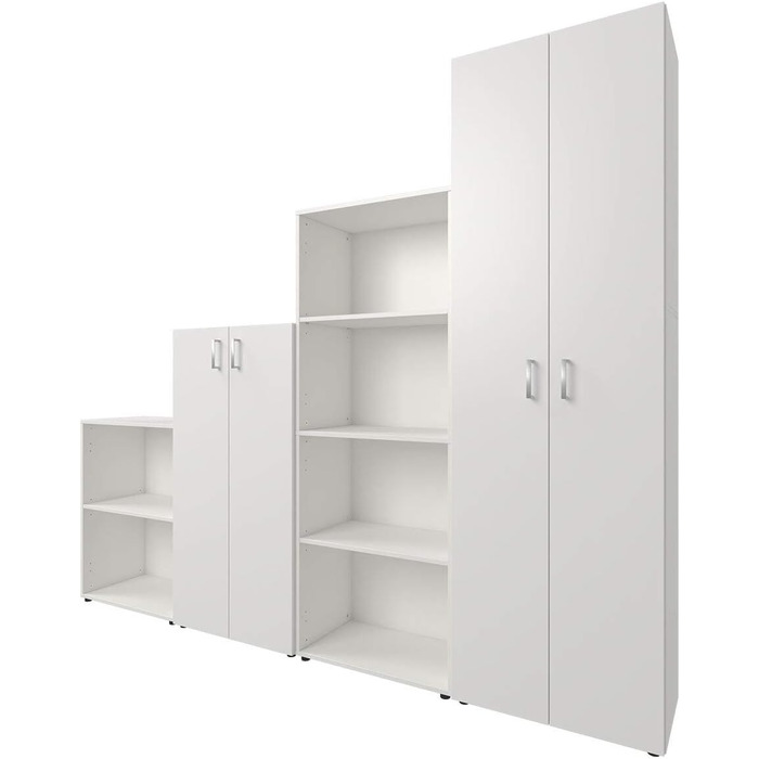 Möbelando Trio 6 - White 6-Tier Corner Shelf