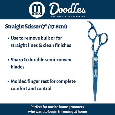 Ножиці для грумінгу собак Mikki Doodle: професійні ножиці для стрижки та формування шерсті, 19 см