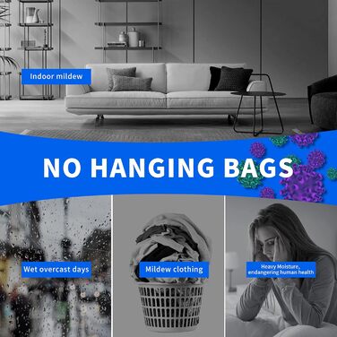 ZSZMFH 15-Piece Moisture Absorber Hanger Bags, Fragrance-Free Humidity Packs, Hanging Closet Dehumidifier Bags, Moisture Absorber Packets, 220g/Pack.