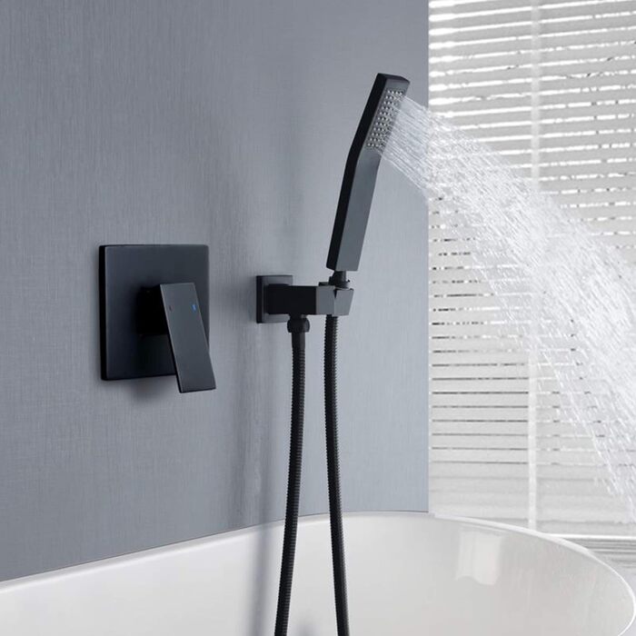 Літковий душ Drenky економний, кутовий, латунний з антикальковими форсунками, хромований (вигнутий, чорний)